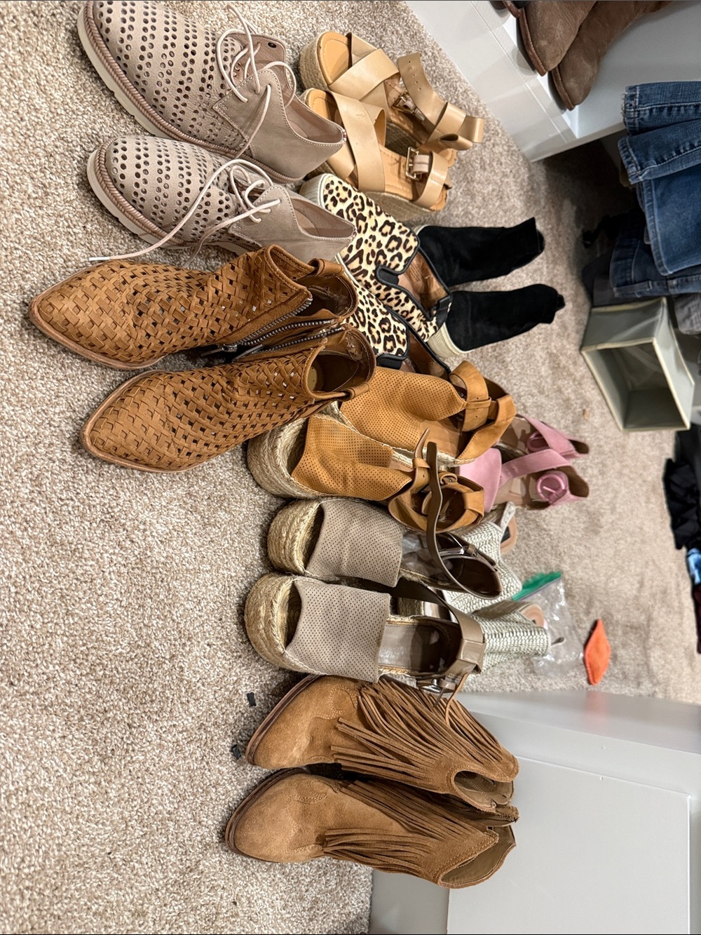 10 pairs of shoes